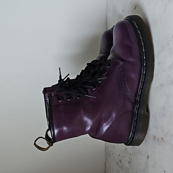 DR. MARTENS: 1460 purple milled leather combat boots - Picture 3 of 9